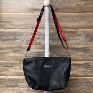 bebe Convertible Black & Red Shoulder Bag EUC P10